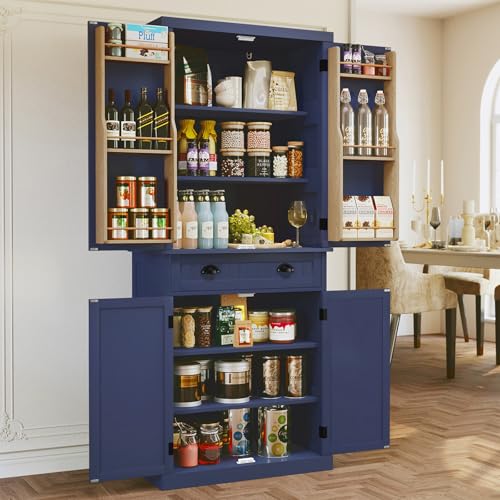 Dark Blue Cabinets Kitchen