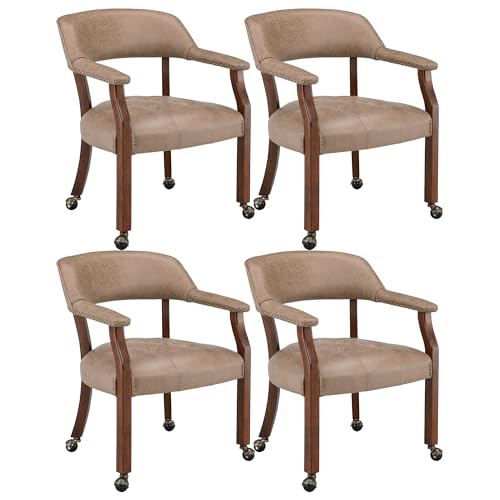 Kitchen Chairs With Wheels Set of 4