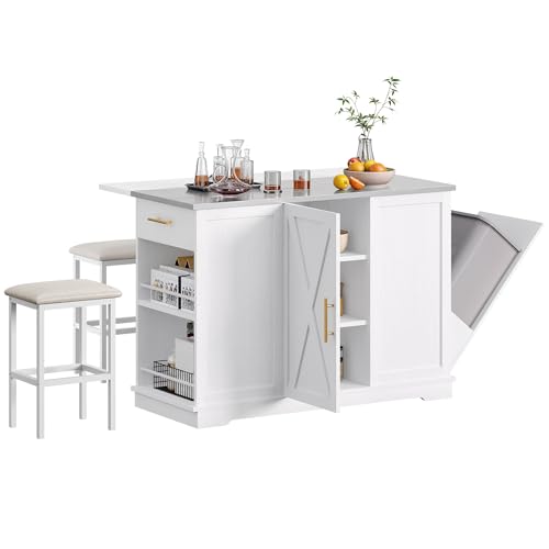 White Kitchen Island With Seating